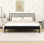 Lit plateforme en bambou avec tête de lit, lattes robustes et pieds centraux-461995756-461995752