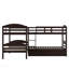 Lit simple en L avec lit gigogne et espresso-446877997