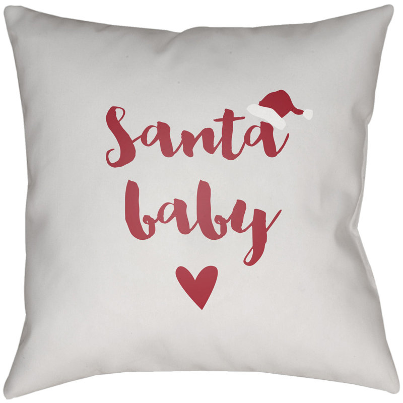  Santa Baby Indoor/outdoor Throw Pillow, 16" H x 16" W x 4" D