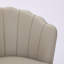 Chaise pivotante crème à pétales crème - Base en métal pivotant à 360 °, fauteuil de bureau à oreilles en cuir véritable grain supérieur, siège d'appoint de bureau incurvé à conception cannelée-1762410972
