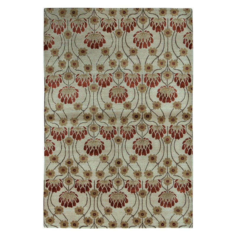 Hand Knotted Area Rug in Ivory