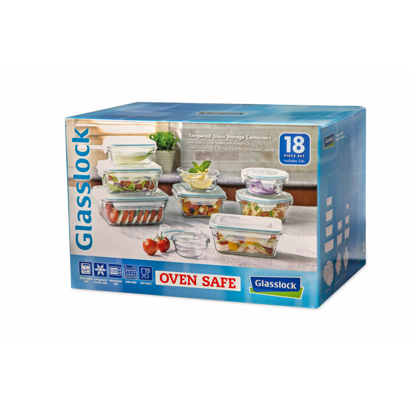 Glass Food Storage - Set of 9 Containers and 9 Lids