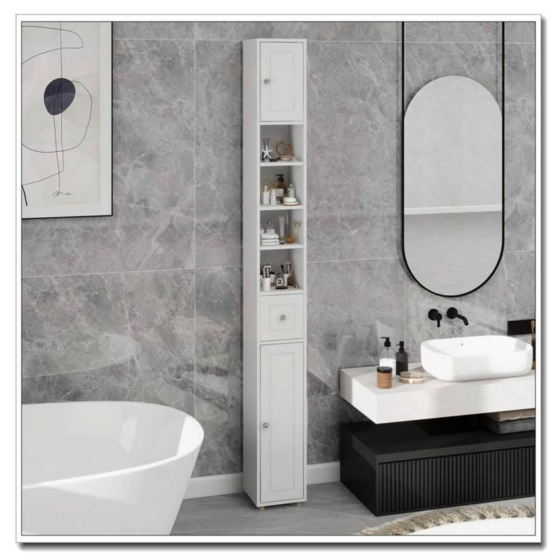 Armoire de rangement mince avec tiroirs