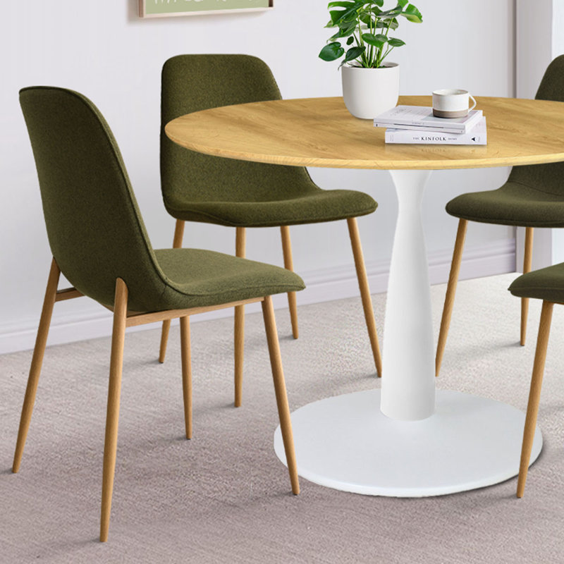 Folmar 4-Person Dining Set with Round Table, Green