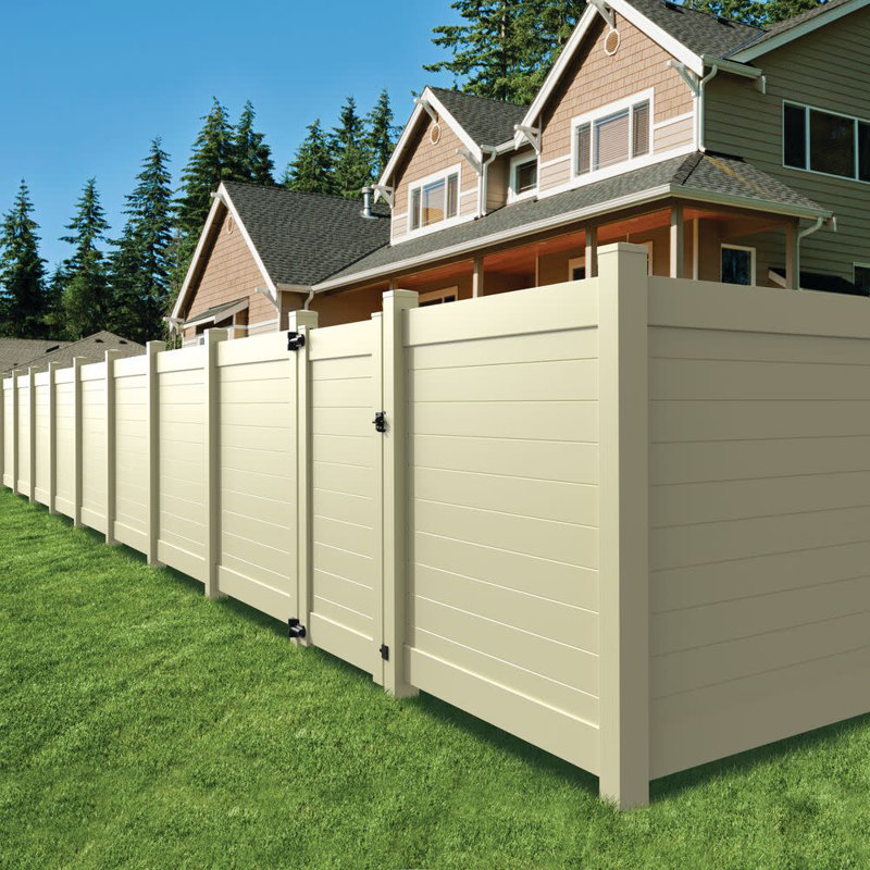 Sand Vinyl 9 ft Corner Fence Post for Privacy Fencing