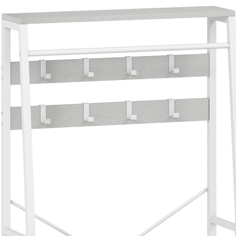 Hall Tree 80cm Wide with Bench and Shoe Storage, White