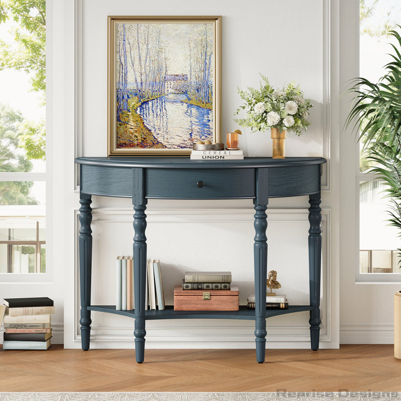 Console de style campagnard avec tiroir et tablette Farmhouse, Marine