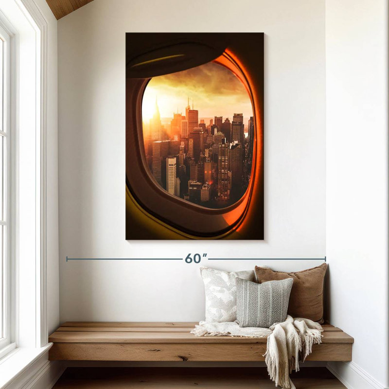 Aime Manhattan From Plane Window, 48" H x 32" W
