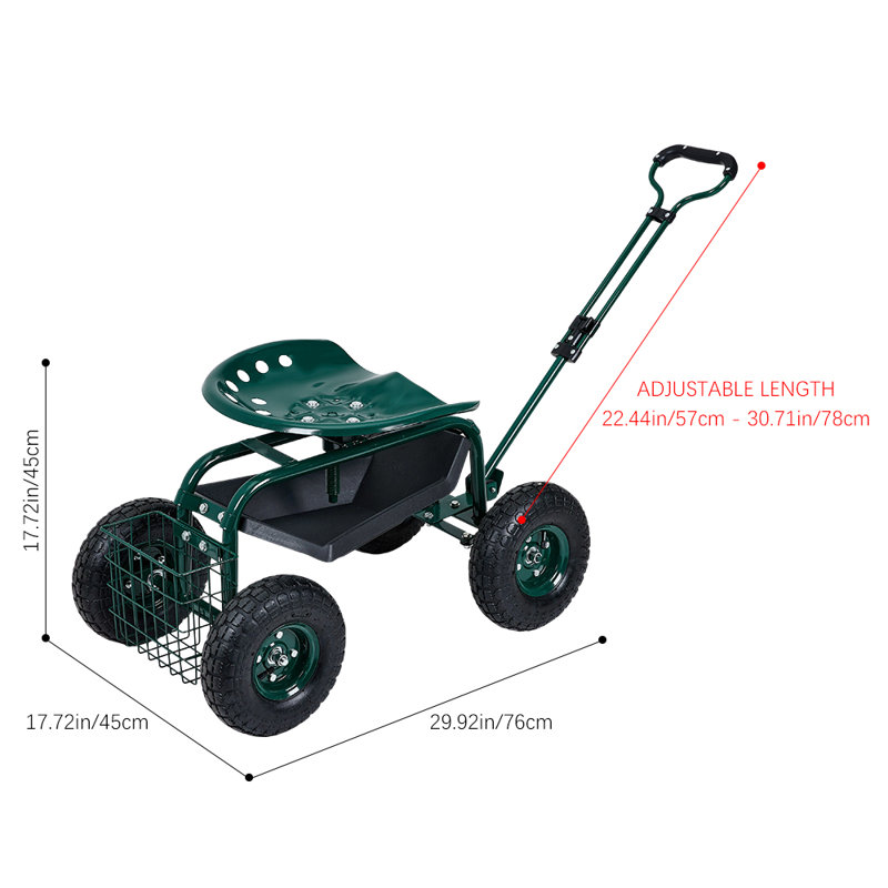 45cm H x 76cm W Utility Cart