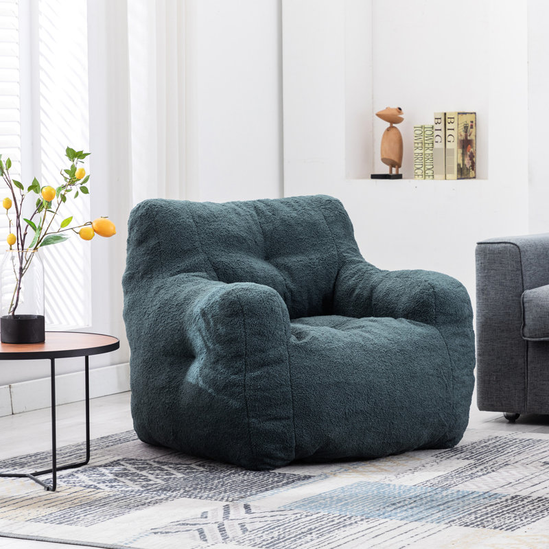 Fauteuil à billes moderne avec mousse et magnifique tissu, Bleu