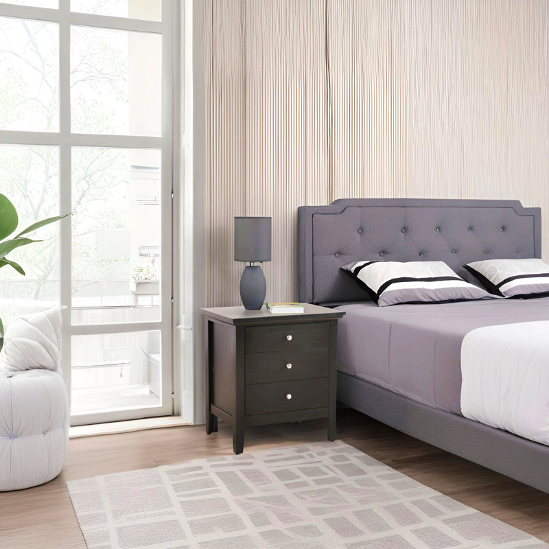 Table de chevet chic noire décontractée pour les chambres à coucher, Noir