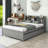 Wood Platform Bed with Trundle and Bookcase-2140958820-2140958874