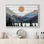 Blue Mountain Pine Forest Nature Wood Effect Abstract Landscape Farmhouse Wall Decor Bedroom-93388940-93388943