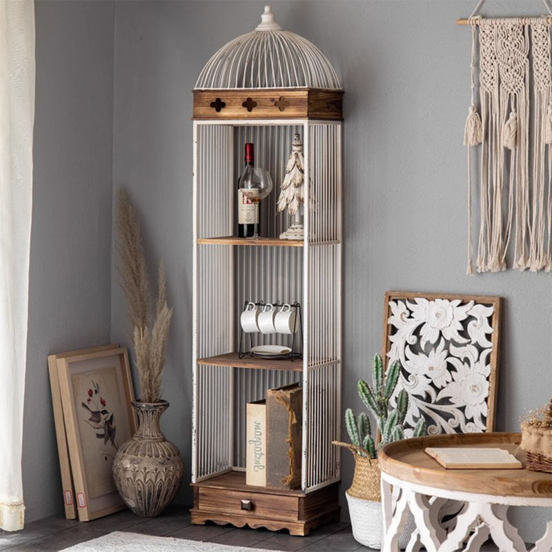 White Solid Wood + Iron Display Cases