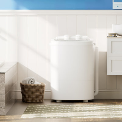 Machine à laver portative, capacité de 5,5 lb, laveuse à linge compacte avec cuve de rotation et tuyau d'évacuation, parfaite pour les dortoirs d'appartements (RV)