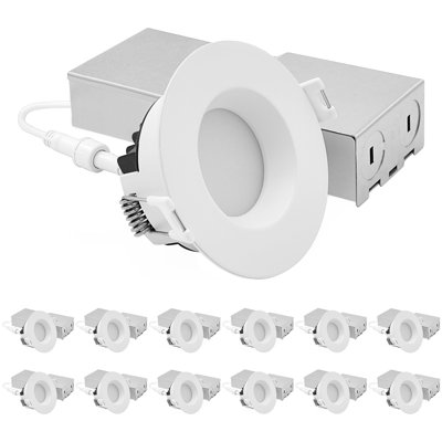 Luxrite 3 po Mini projecteur à DEL à DEL régressé, 5CCT, 9/12 watts, 750/1000 lumens, double intensité variable (triac et 0 à 10 V), faisceau de 90 °, calibre humide, paquet ETL 12