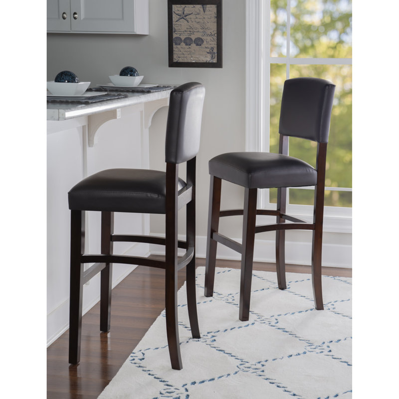 Barile Upholstered Counter/Bar Stool, Bar Stool (30" Seat Height), Espresso