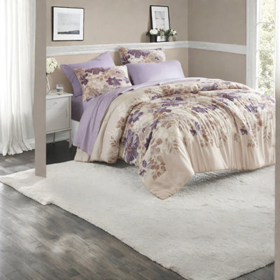 Ensembles de literie floraux confortables, polyester, design multicolore, usage domestique