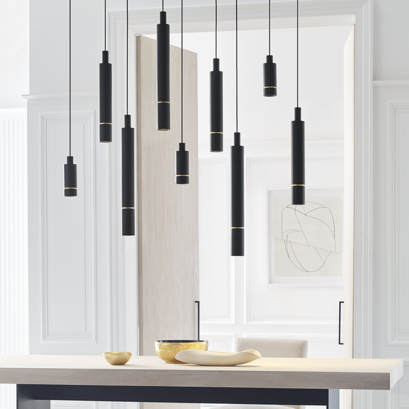 Sottile 1 - Light LED Pendant, 21" H x 3" W x 3" D, Natural Brass