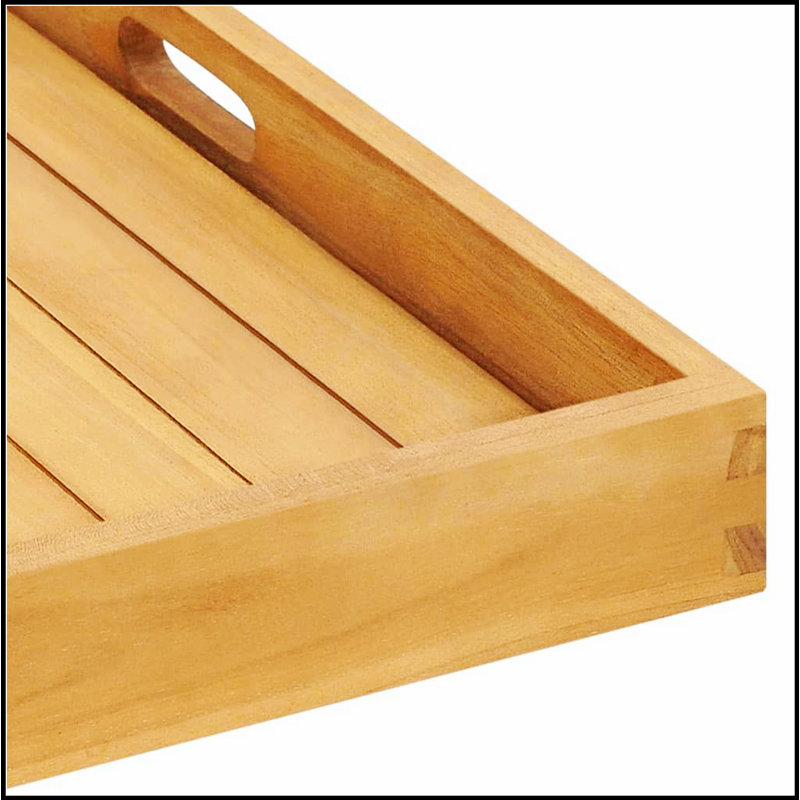 Durable Solid Wood Teak Serving Tray, Perfect for Entertaining and Everyday Use, Enhances Any Dining Experience.
