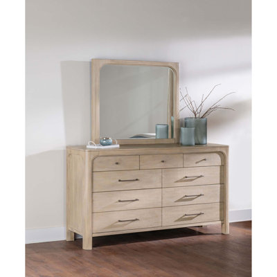 Modern Farmhouse 9-Drawer Dresser with Mirror Set