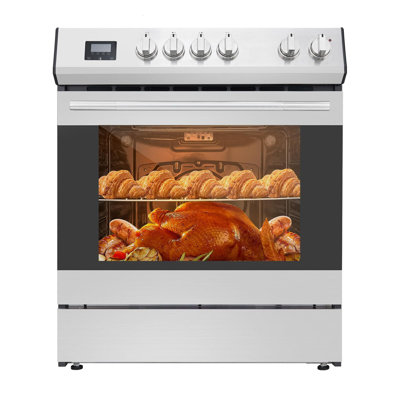 ASOPIX 30 Inch Electric Single Wall Oven,5.0 Cu.Ft Built-In Electric Wall Oven with Mechanical Knobs Control,Timer,Stainless Steel Wall Oven for Kitchen