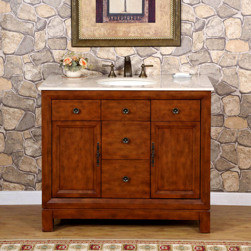Eichorn 42'' Single Bathroom Vanity with Marble Top