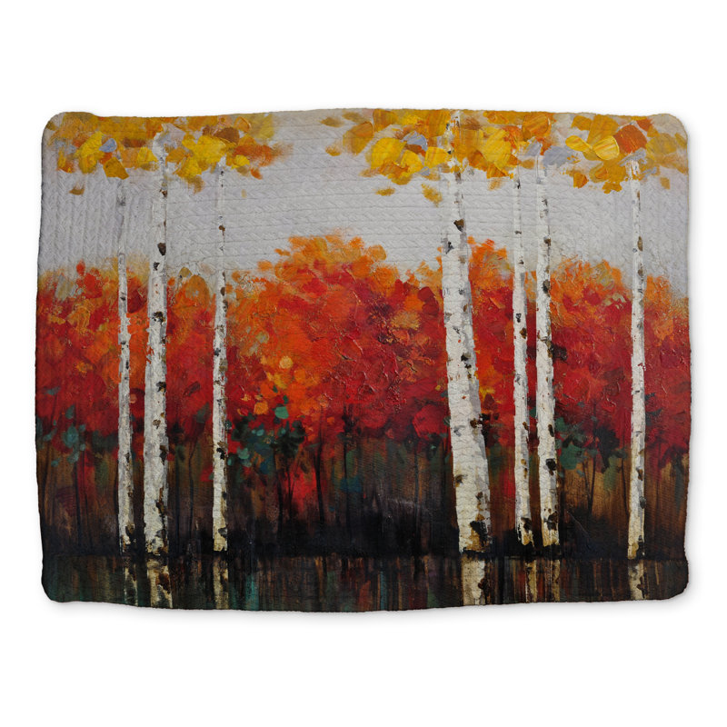 Birches by Fall - Braided Polyester Placemat for Bedroom Decor