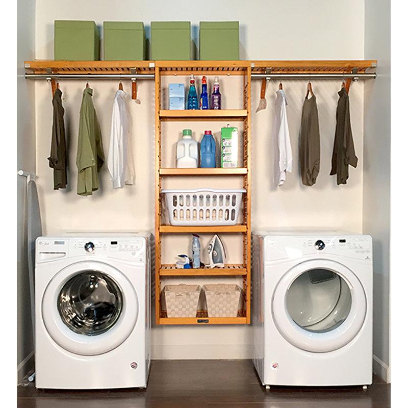 John Louis Home Solid Wood Laundry Room Organizer, Honey Maple