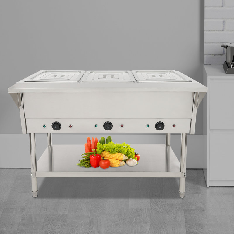 Table électrique à vapeur avec 3 casseroles 110V pour restaurant