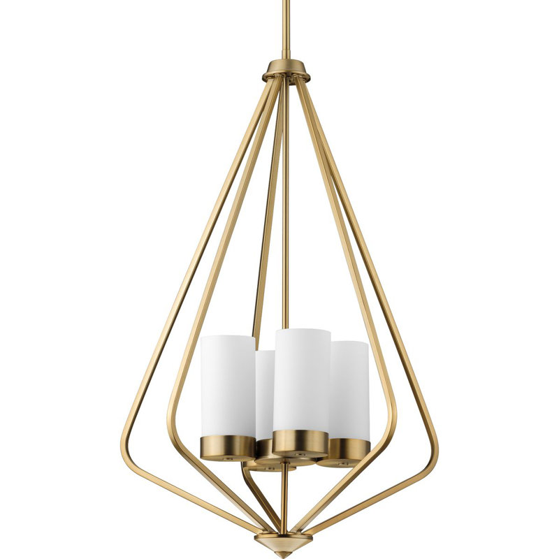 4 - Light Unique/Statement Pendant, Brushed Bronze