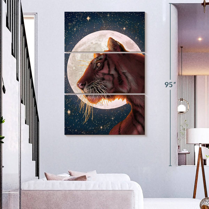 Ronce de lune et tigre, H 65 po x l 42 po