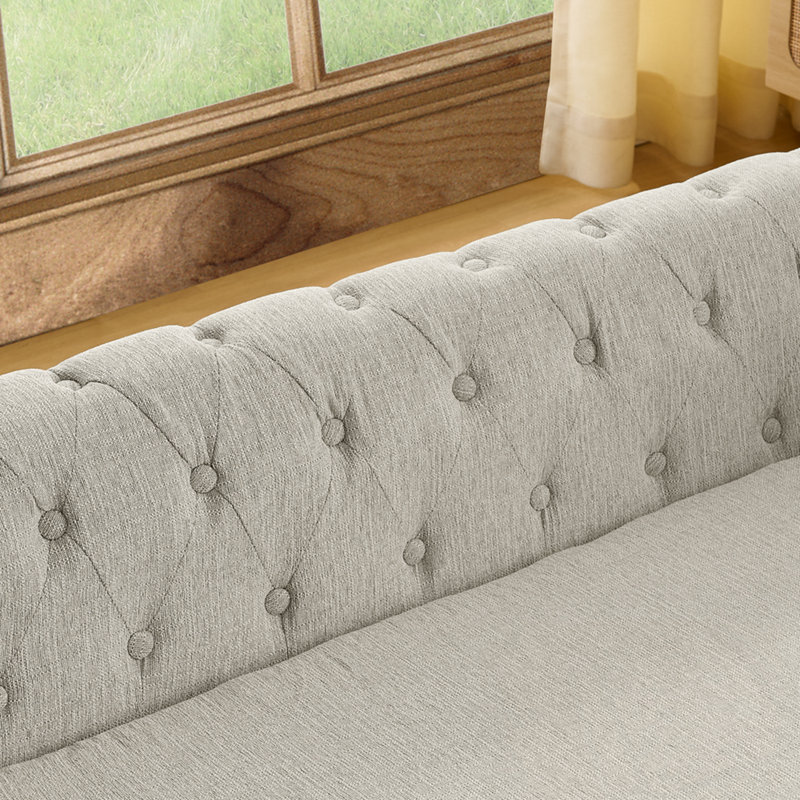 Canapé-lit pour chien avec capitonnage à boutons, Beige