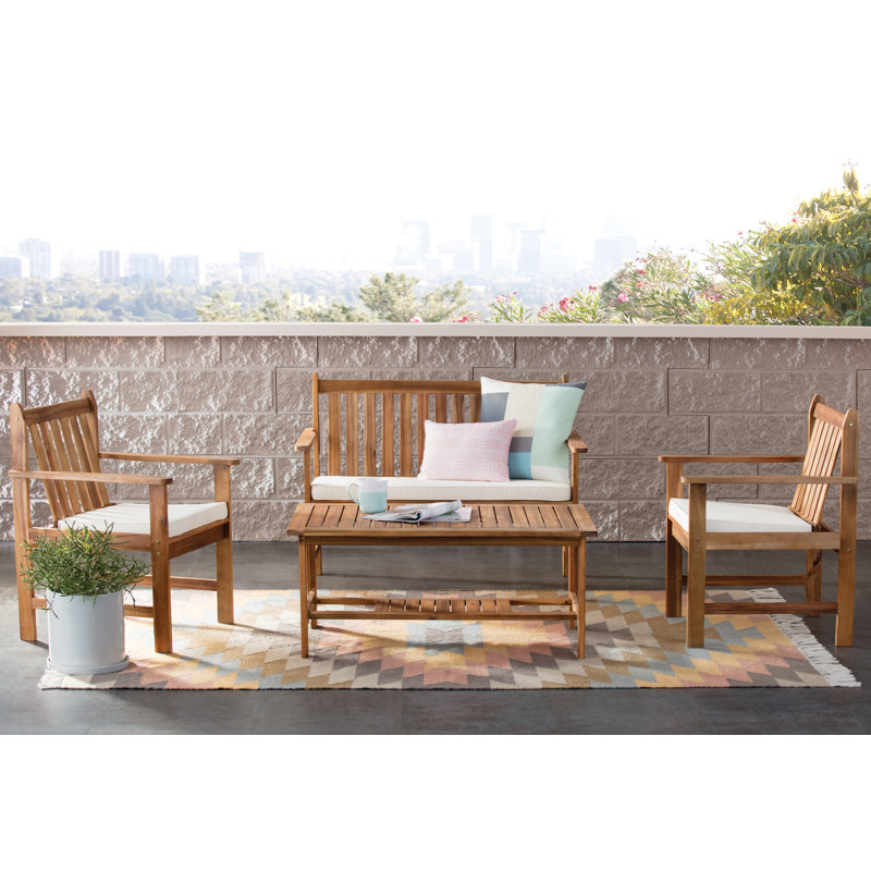 Outdoor Chilton 4 Seater Sofa Set, Teak