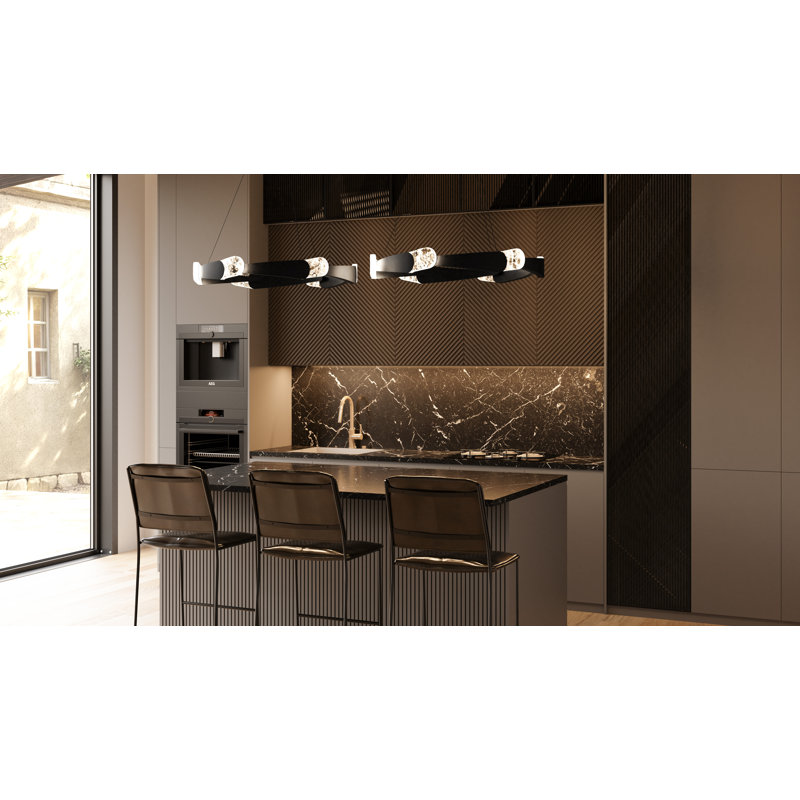Luminaire suspendu DEL safran intégré, H 4 po x l 34 po x P 34 po