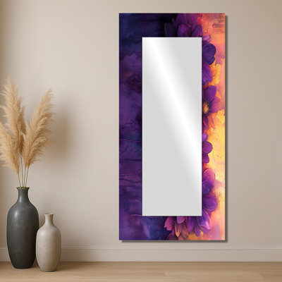 Dahlia vif lavande Dreamscape I - art mural miroir floral - imprimé sur métal