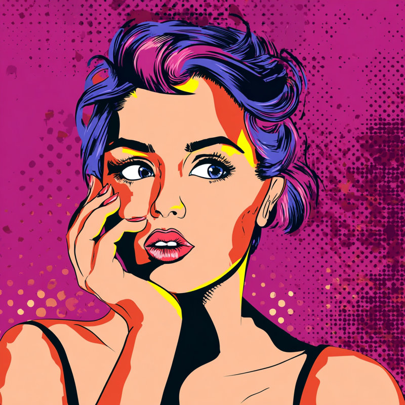 Art mural sur toile Neon Muse Surprise, L 20 po x H 20 po x P 1,5 po