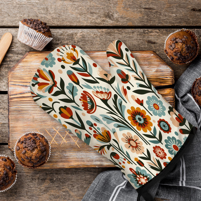 Classic Flower Fields Oven Mitt Cotton Twill