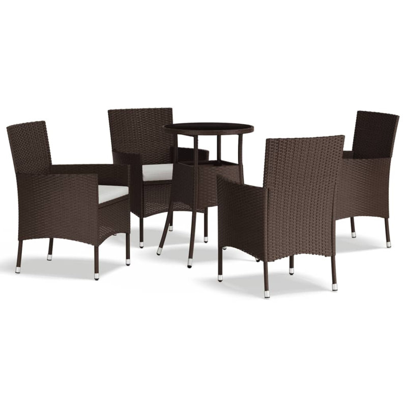 Balmville 4 - Person Wicker Patio Dining Set with Round Table , Cushions Included