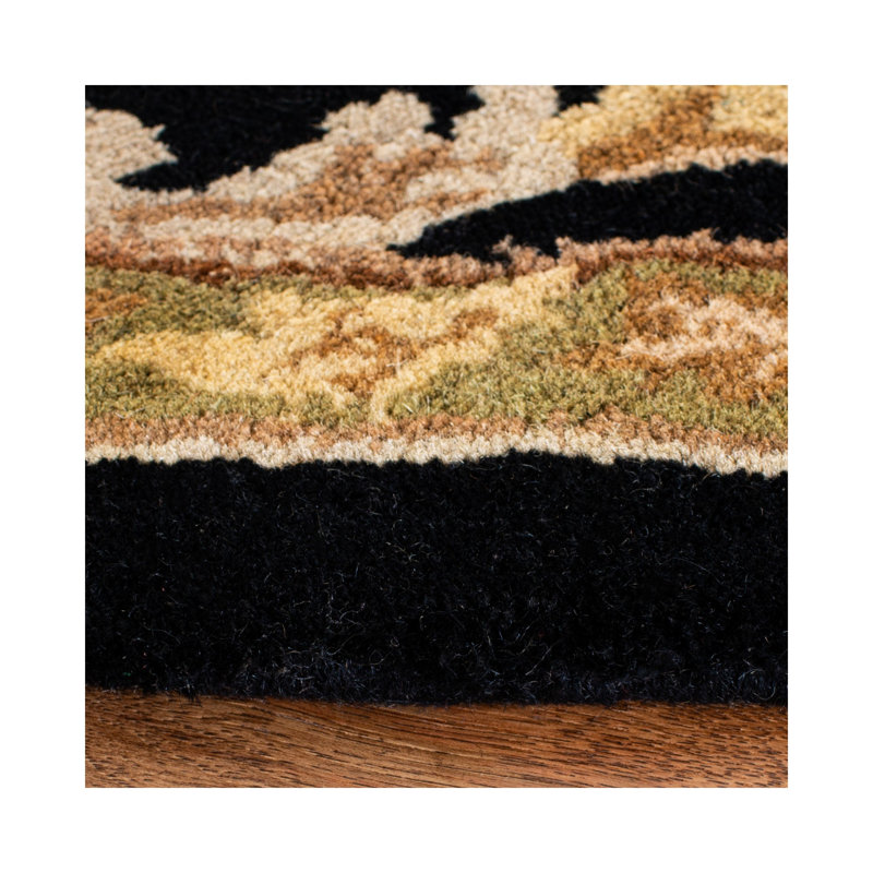Tapis oriental en laine touffeté à la main Balthrop, Rond 8 pi