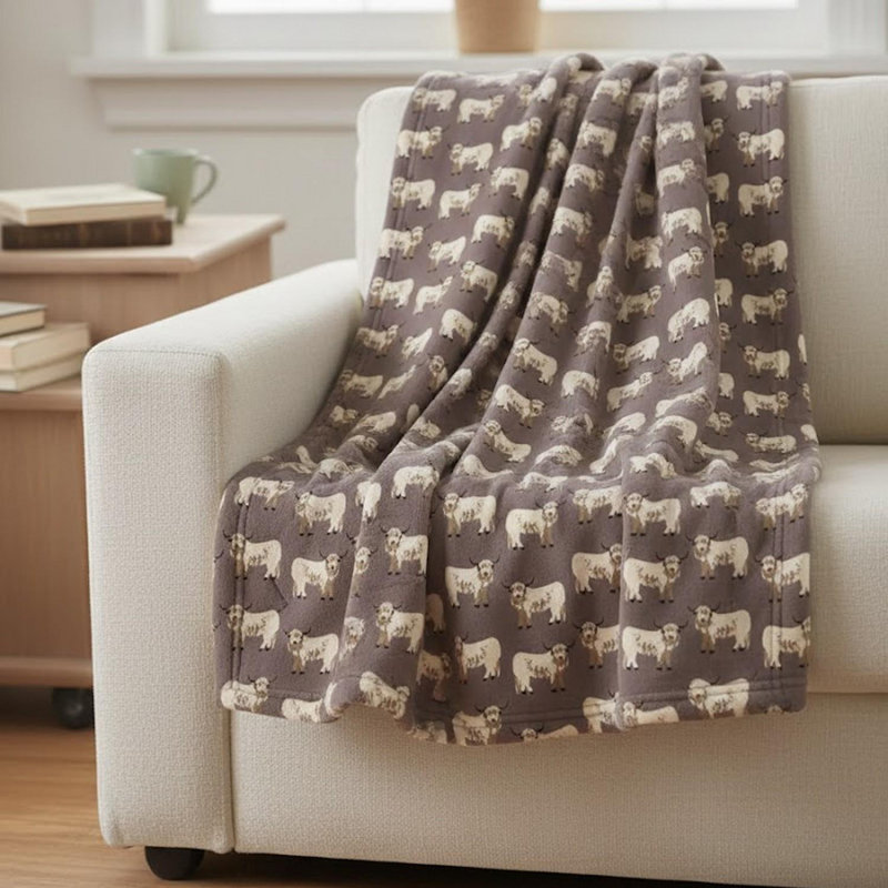 Machine Woven Throw Blanket, Mocha