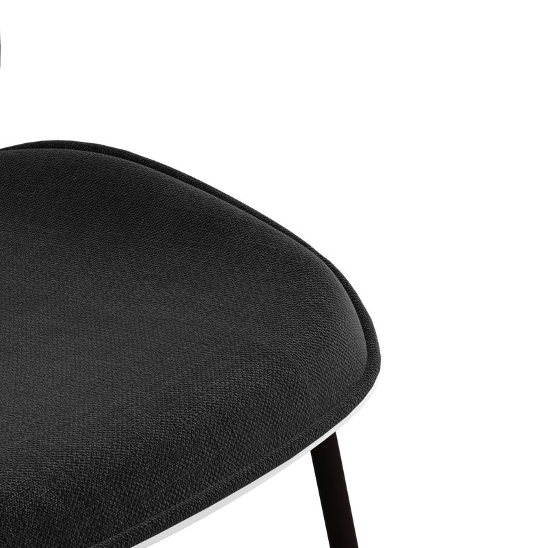 17.5'' H Velvet Upholstered Side Chair, White/Black