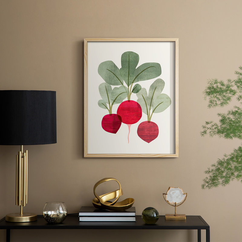 «Organic Veg I», reproduction encadrée - bois massif, H 21 po x l 17 po