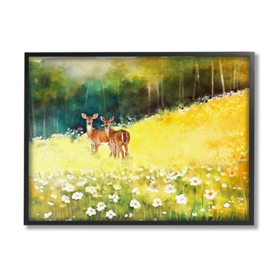 " Fawns In Meadow Watercolor " by Ziwei Li