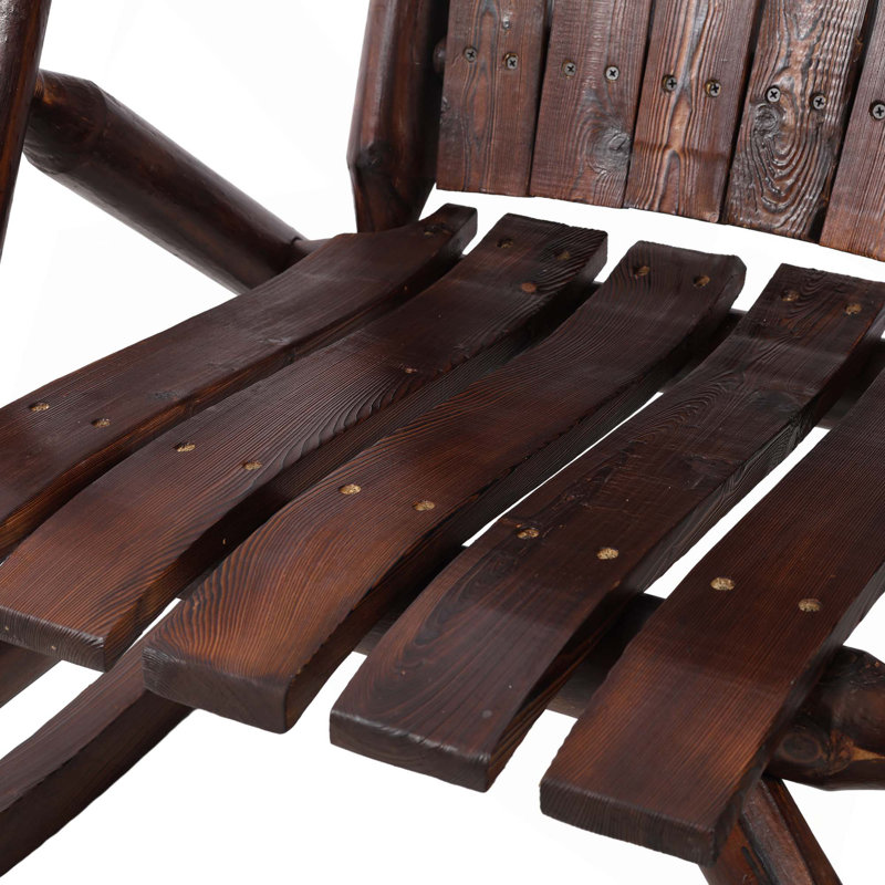 Chaise berçante en bois, Brun