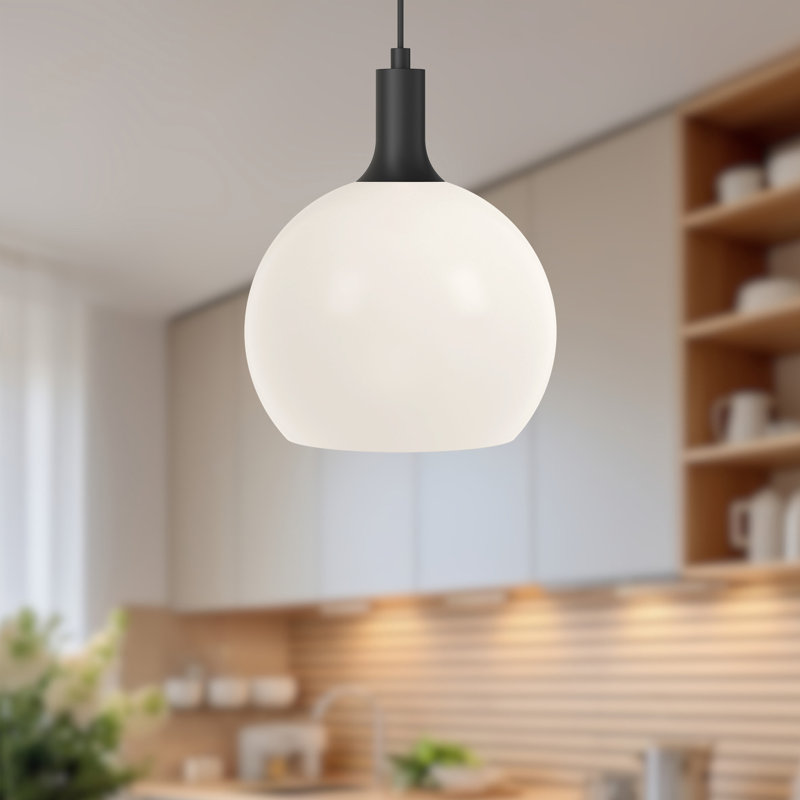 Castilla 1 - Light Single Pendant, Opal, Matte Black