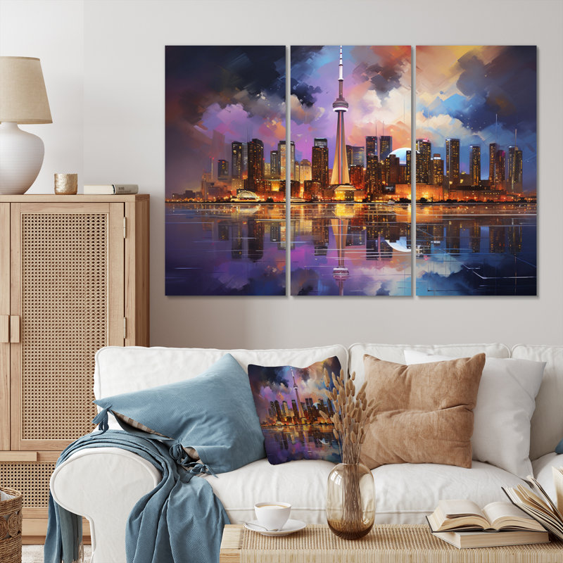 Canada Toronto Toronto II, impressions sur toile 3 pièces, H 28 po x l 36 po x P 1 po