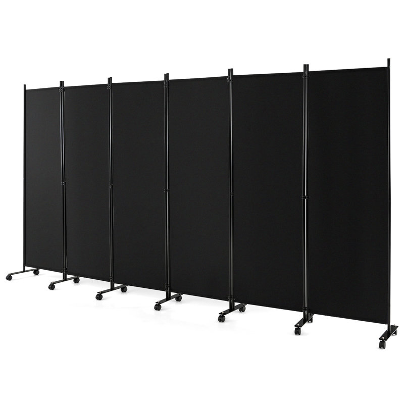 Cloison pliante Aytan, Noir, 6, H 68 po x l 132 po x P 12 po