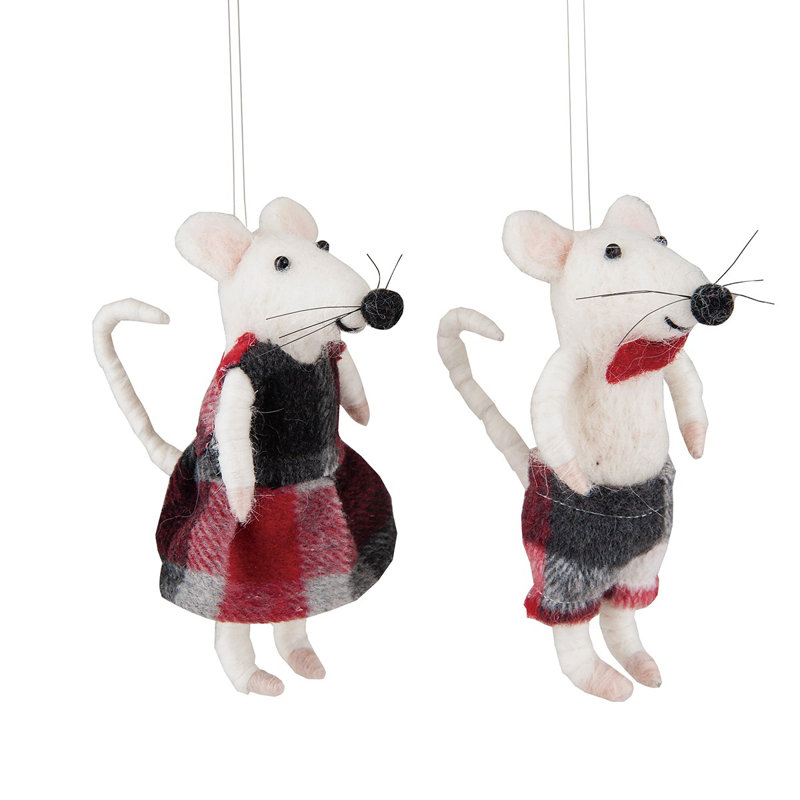 2.3'' Fabric Animals Hanging Figurine Ornament