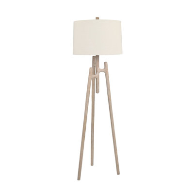 Lampe sur pied 63 "en résine avec abat-jour avoine